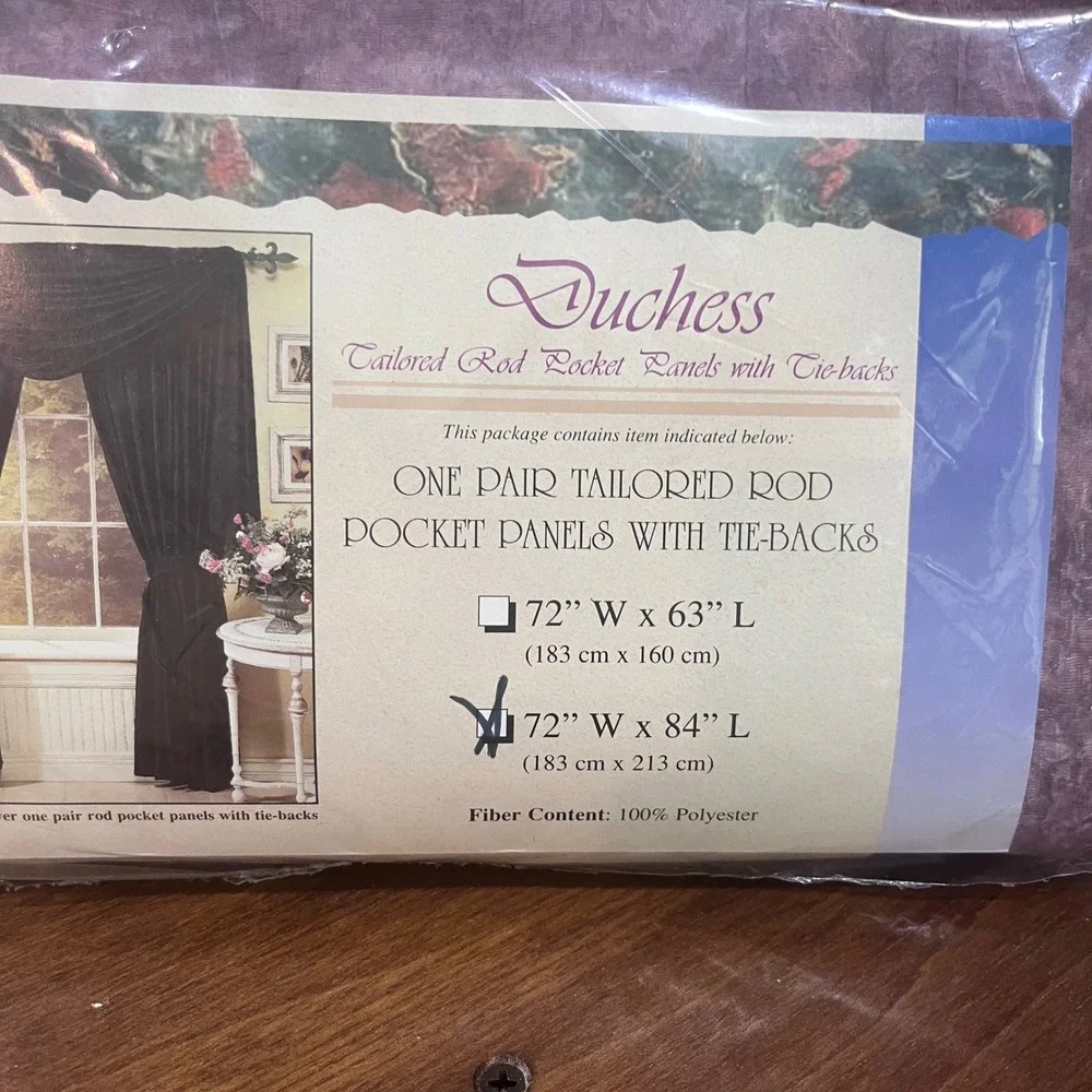 Achim Duchess Mauve Rose Rod Pocket Curtain Panels 72x84 Vtg Regency Style 950
